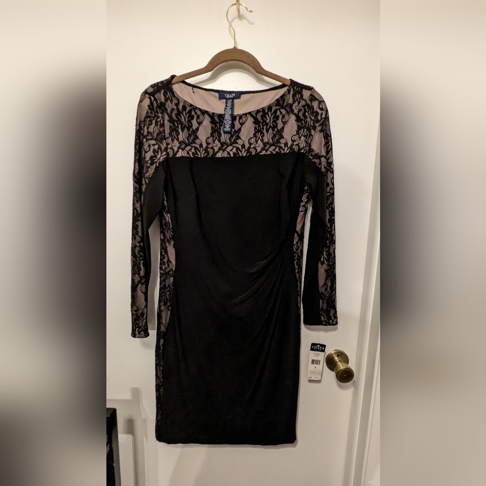 Chaps Black Dress